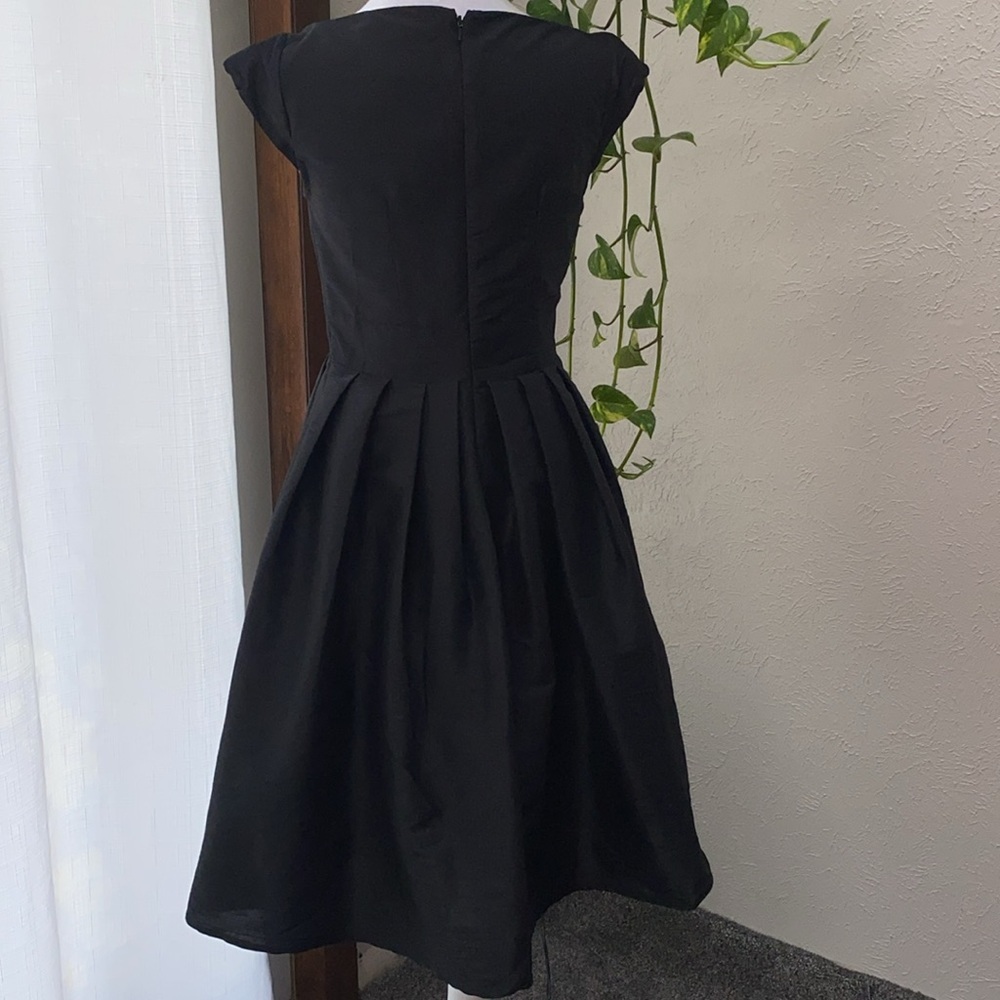 eShakti Black Midi Dress with Timeless Elegance Quincy Bridesmaid Dress SizeXs-2 - Picture 5 of 10
